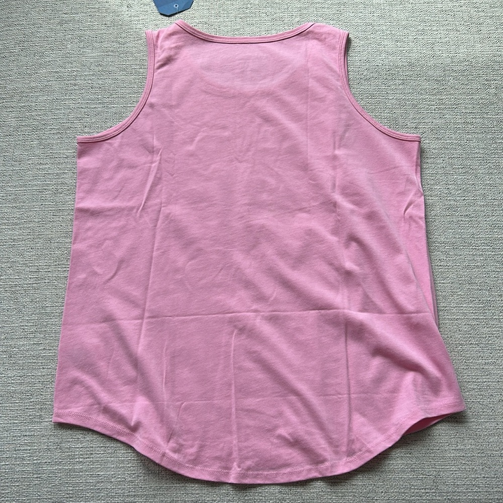 Life Is Good Pink Sleeveless Top with Bicycle Design Basket Crusher Large NWT - Picture 6 of 6